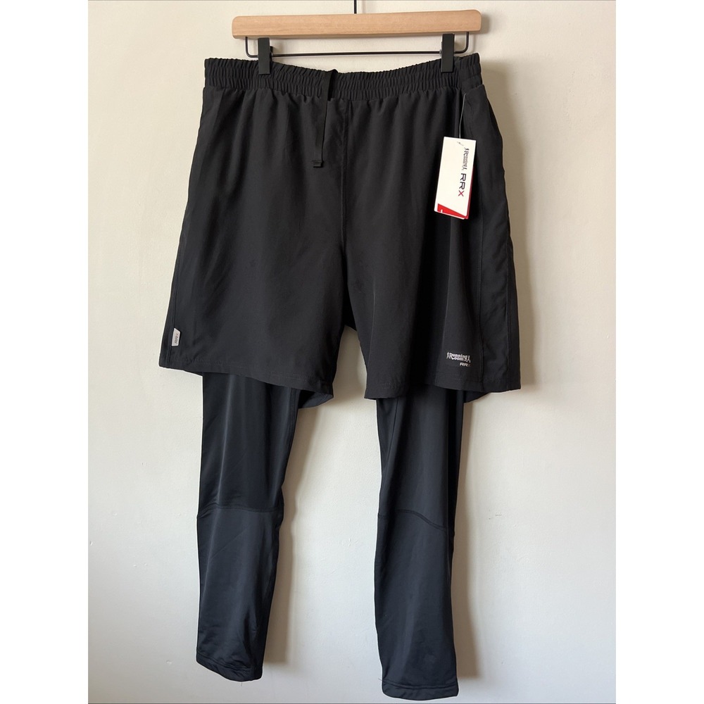 Running Room Men's Compression Tights with Shorts size XL NWT Winter Run Black